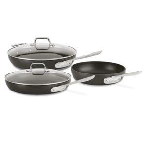 NIB All Clad HA1 Hard Anodized Nonstick Fry Pan Cookware Set, 5 piece set